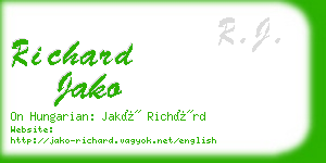 richard jako business card